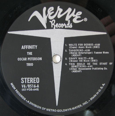 The Oscar Peterson Trio : Affinity (LP, Album, MGM)