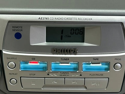 Philips AZ2765 Portable Boombox * CD-Radio-Double Cassette * Fully Serviced * New Belts