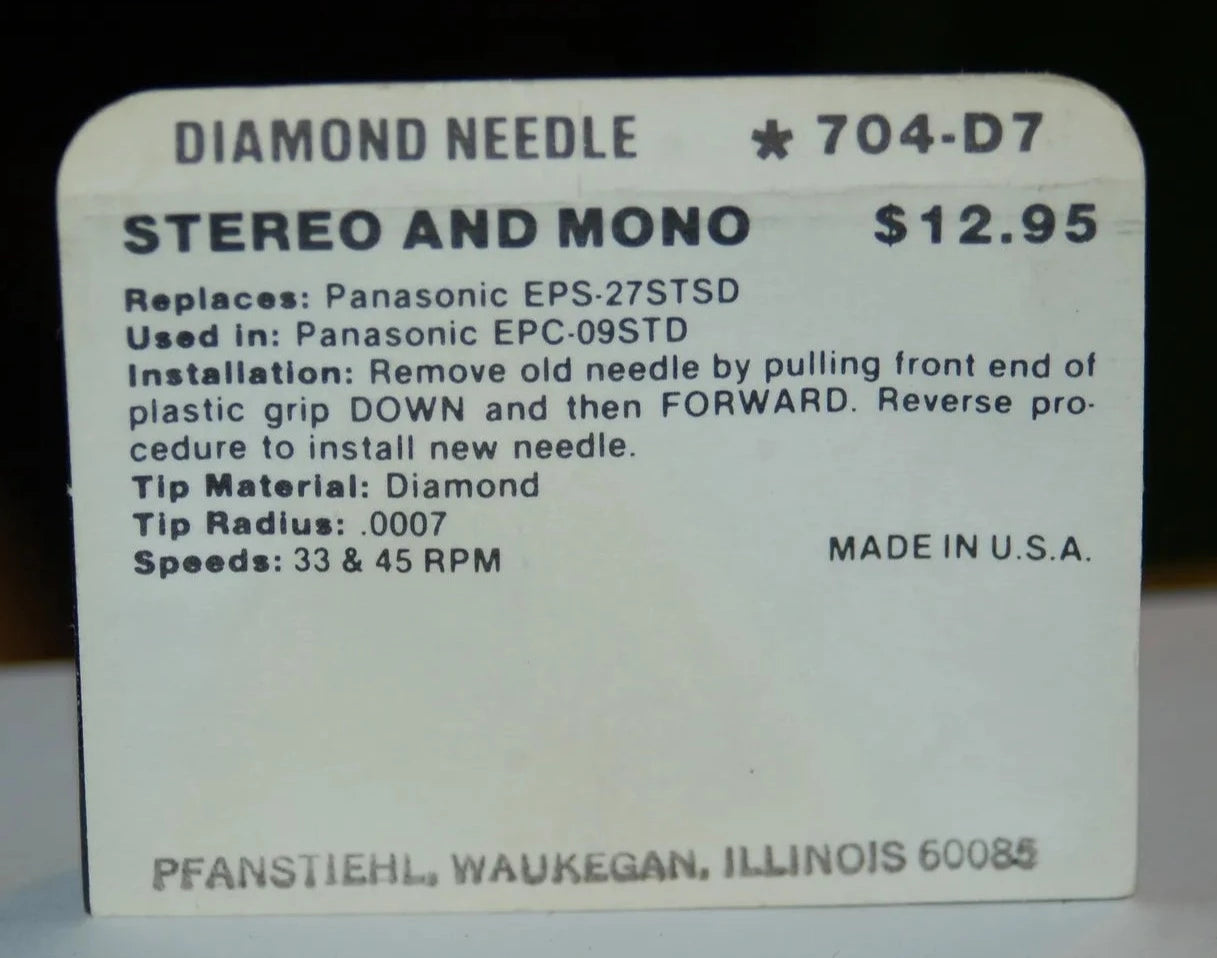 0704-D7 Pfanstiehl * Panasonic EPS-27STSD Stylus