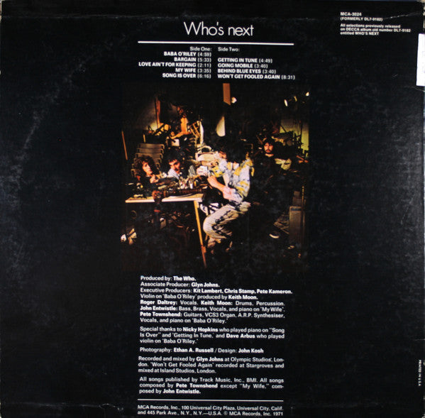 The Who : Who's Next (LP, Album, RE, Pin)