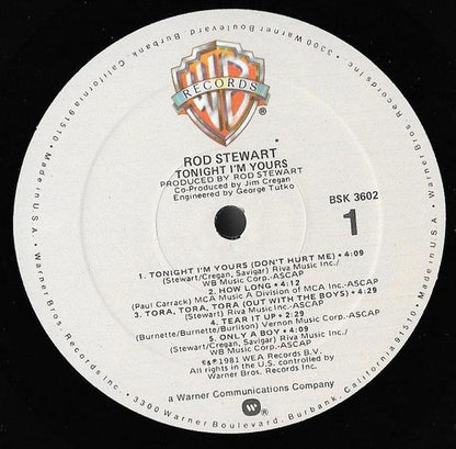 Rod Stewart : Tonight I'm Yours (LP, Album, Spe)