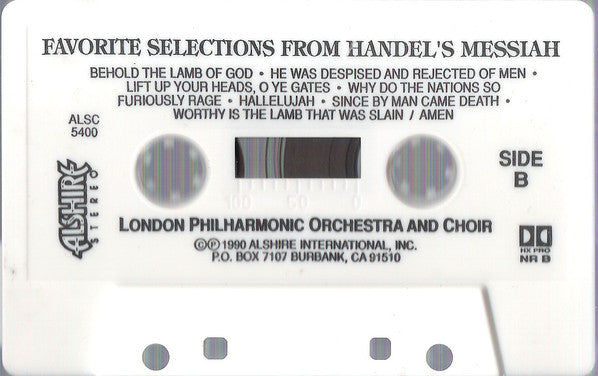George Frederick Handel*, The London Philharmonic Orchestra*, Walter Susskind, The London Philharmonic Choir*, Frederick Jackson : Favorite Selections From Handel's Messiah (Cass, Comp)