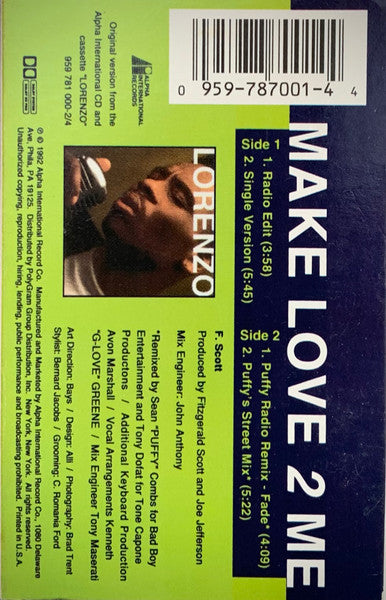 Lorenzo Smith : Make Love 2 Me (Cass, Single)