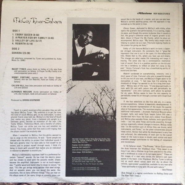 McCoy Tyner : Sahara (LP, Album, Son)