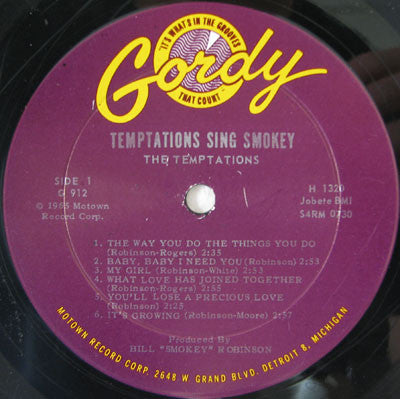 The Temptations : The Temptations Sing Smokey (LP, Album, Mono, Roc)