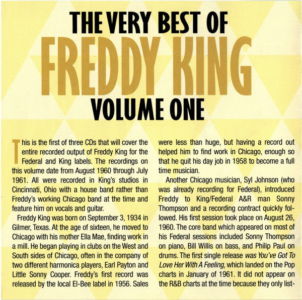 Freddy King* : The Very Best Of Freddy King Volume One (CD, Comp)