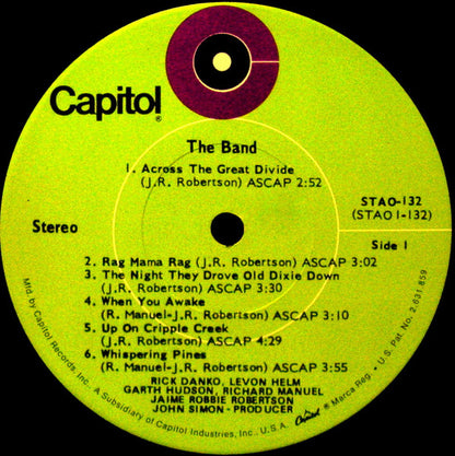 The Band : The Band (LP, Album, Scr)