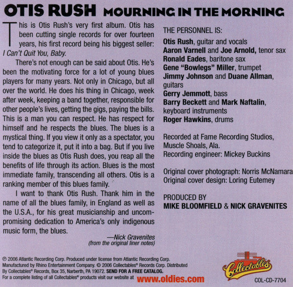 Otis Rush : Mourning In The Morning (CD, Album, RE)