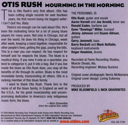 Otis Rush : Mourning In The Morning (CD, Album, RE)