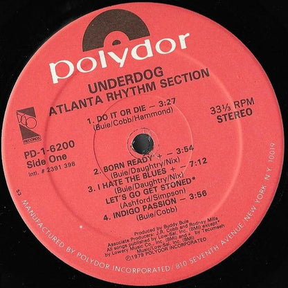 Atlanta Rhythm Section : Underdog (LP, Album, 53 )