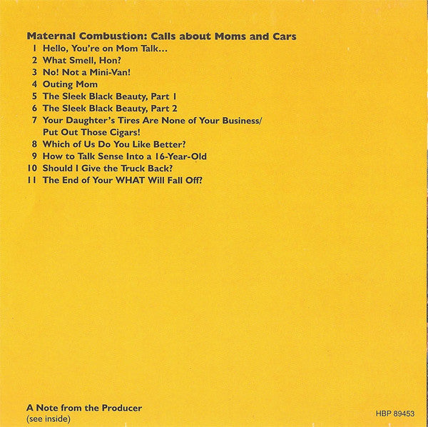 Car Talk : Maternal Combustion: Calls About Moms And Cars (CD)