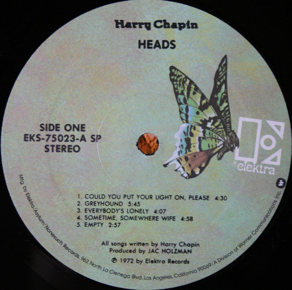 Harry Chapin : Heads & Tales (LP, Album, RE, SP-)
