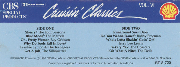 Various : Cruisin' Classics Vol. VI (Cass, Comp, Promo, Dol)