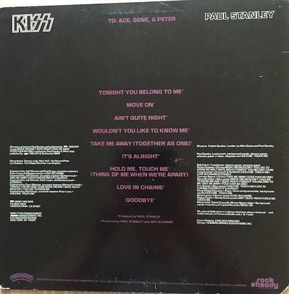 Kiss, Paul Stanley : Paul Stanley (LP, Album, Ric)