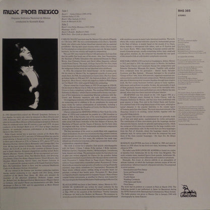Kenneth Klein (2) Conducts Orquesta Sinfonica Nacional De México* - Chávez* / Galindo* / Moncayo* / Halffter* : Music From Mexico (LP)
