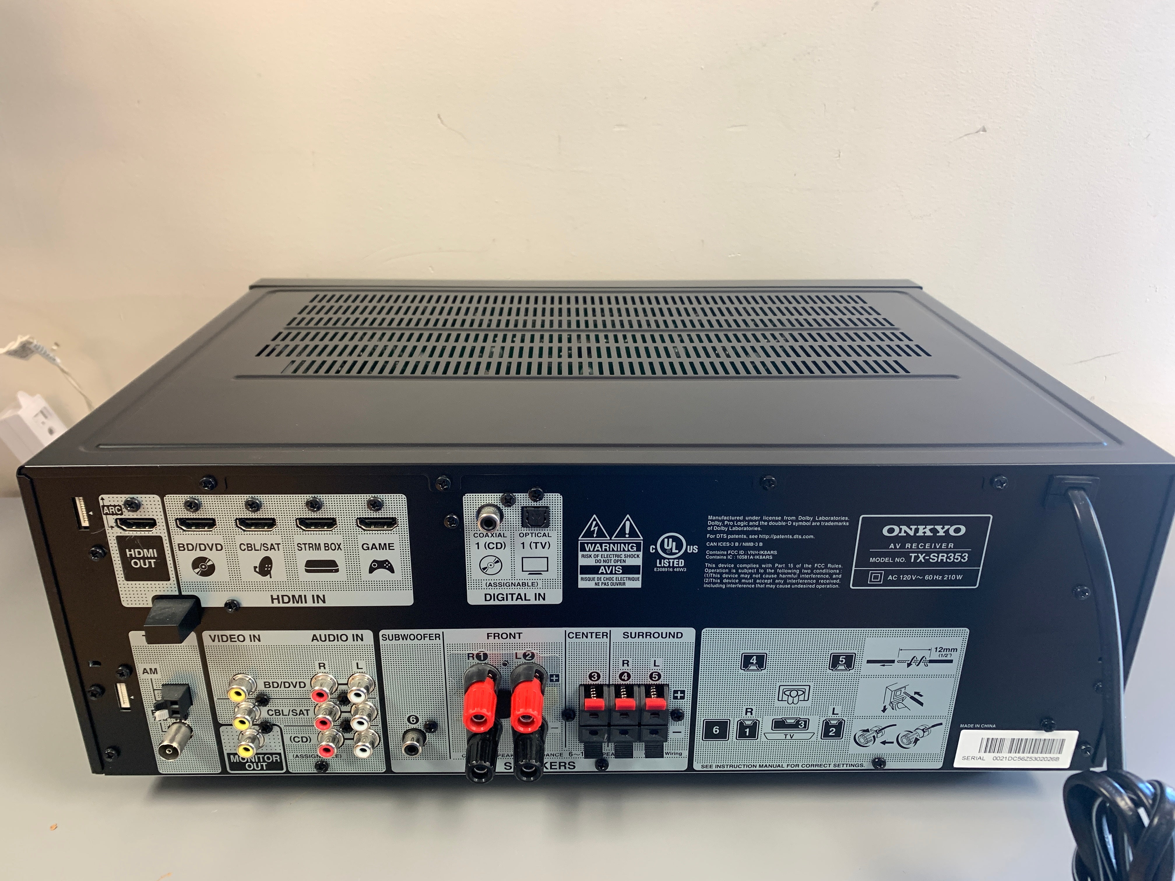 Onkyo TX-SR353 AV Receiver * remote – The Turntable Store