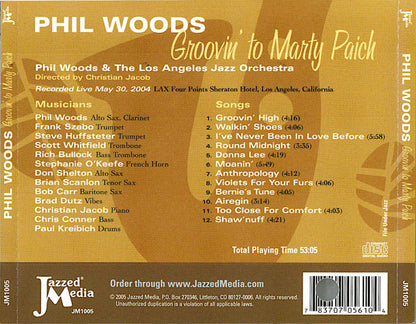 Phil Woods & The Los Angeles Jazz Orchestra : Groovin' To Marty Paich (CD, Album)