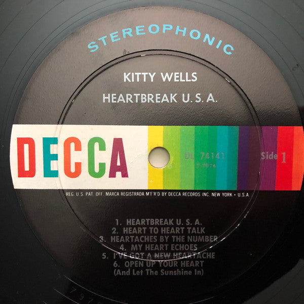 Kitty Wells : Heartbreak U.S.A. (LP, Album, Pin)