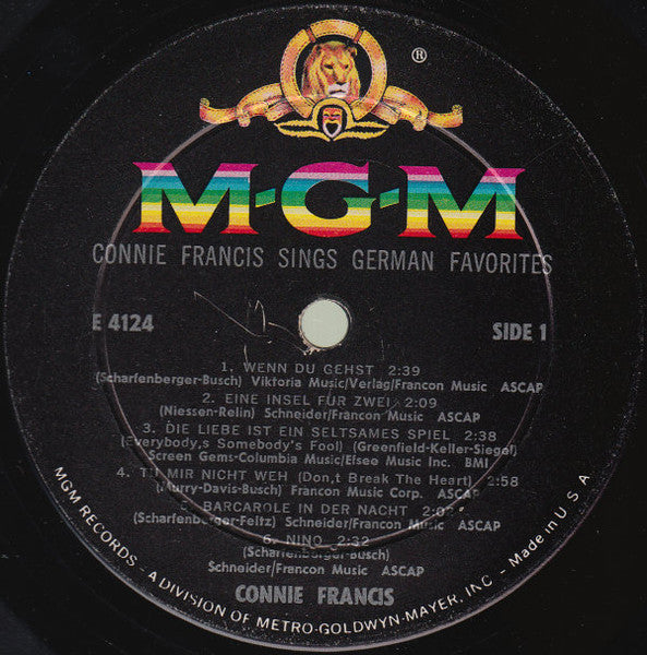 Connie Francis : Sings German Favorites (LP, Album, Mono)