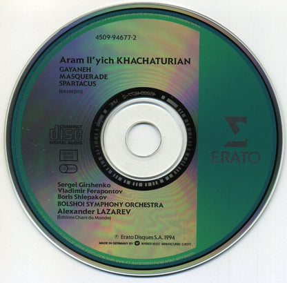 Aram Khachaturian*, Bolshoi Symphony Orchestra*, Alexander Lazarev : Gayaneh (Sabre Dance) / Spartacus / Masquerade (Excerpts) (CD, Album)