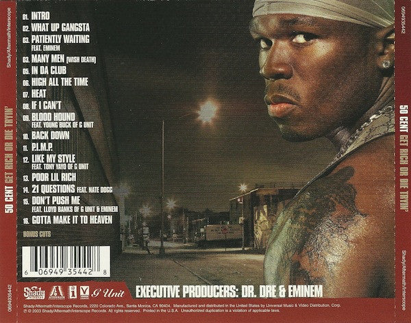 50 Cent : Get Rich Or Die Tryin' (CD, Album, UML)