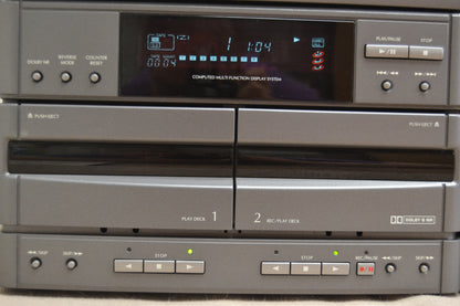 Denon D-1250 Mini Shelf Stereo System * 50W RMS * Remote * Manual