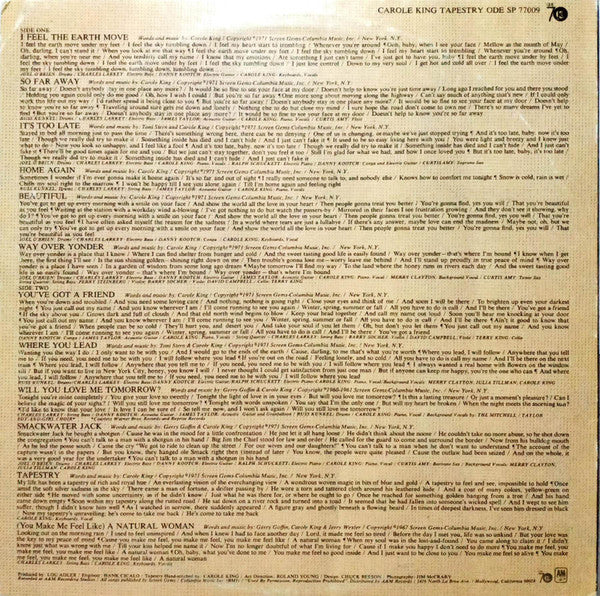 Carole King : Tapestry (LP, Album, Gat)