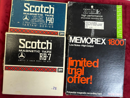 Used $10 Reel to Reel Tapes 7"