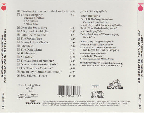 James Galway & The Chieftains : Over The Sea To Skye (CD, Album, Club)