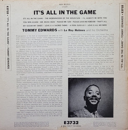 Tommy Edwards : It's All In The Game (LP, Album, Mono)