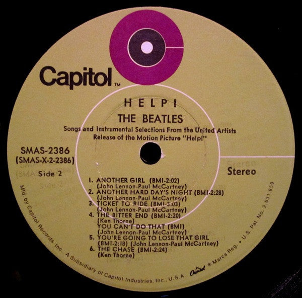 The Beatles : Help! (The Original Motion Picture Soundtrack)  (LP, Album, RE, Grn)