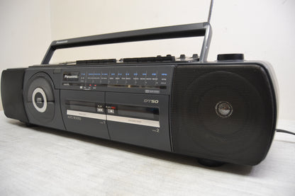 Panasonic RX-DT50, Vertical CD Player Stereo AM / FM Radio Dual Cassette 1980's 8 Fully Serviced * New Belts