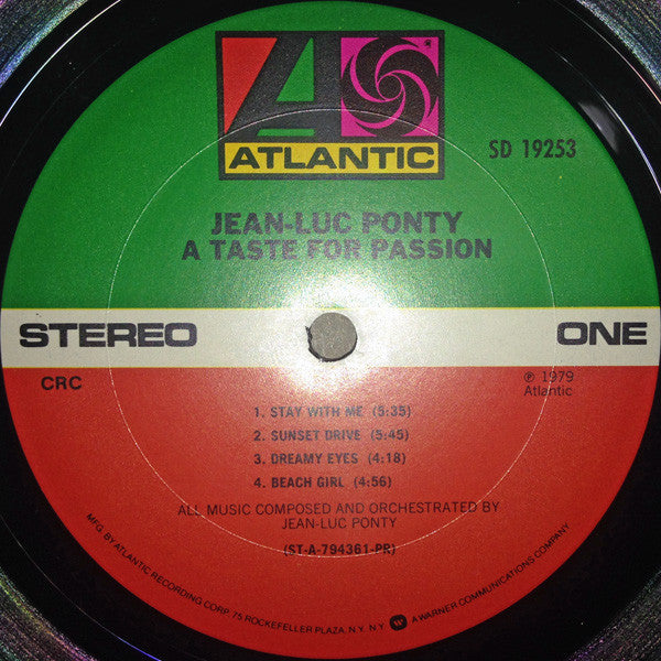 Jean-Luc Ponty : A Taste For Passion (LP, Album, Club, PR,)