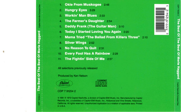 Merle Haggard : The Best Of The Best Of Merle Haggard (CD, Comp, RE)