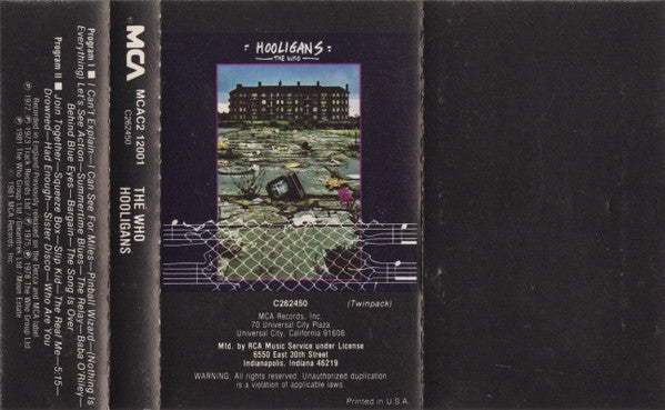 The Who : Hooligans (Cass, Comp, Mono, Club)