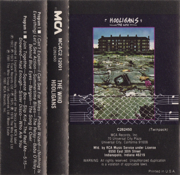 The Who : Hooligans (Cass, Comp, Mono, Club)