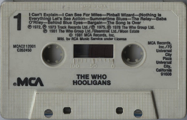 The Who : Hooligans (Cass, Comp, Mono, Club)