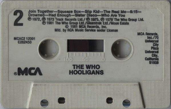 The Who : Hooligans (Cass, Comp, Mono, Club)