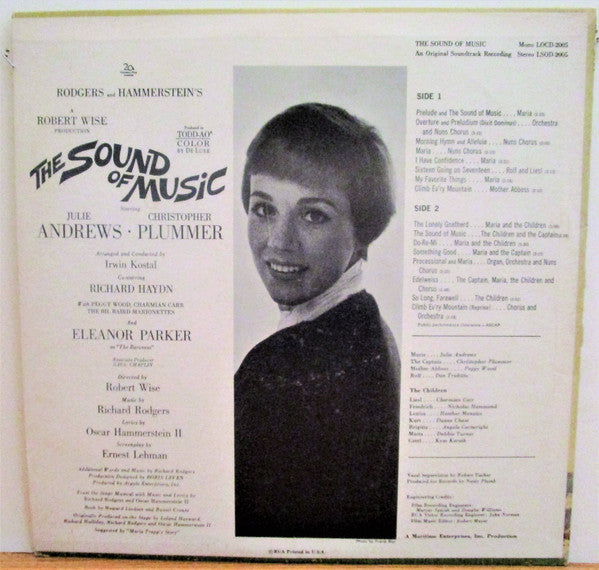 Rodgers & Hammerstein / Julie Andrews, Christopher Plummer, Irwin Kostal : The Sound Of Music (An Original Soundtrack Recording) (LP, Album, RE)
