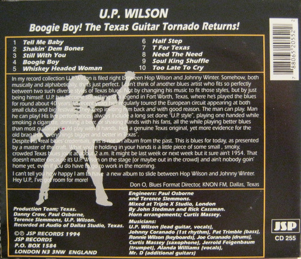 U.P. Wilson : Boogie Boy! The Texas Guitar Tornado Returns! (CD, Album)