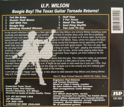 U.P. Wilson : Boogie Boy! The Texas Guitar Tornado Returns! (CD, Album)