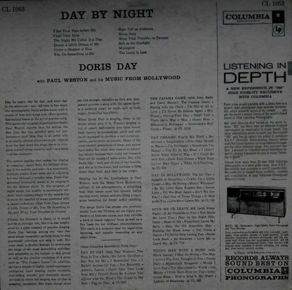 Doris Day With Paul Weston And His Music From Hollywood : Day By Night (LP, Album, Mono, RP, Ter)