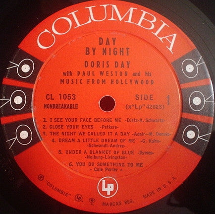 Doris Day With Paul Weston And His Music From Hollywood : Day By Night (LP, Album, Mono, RP, Ter)