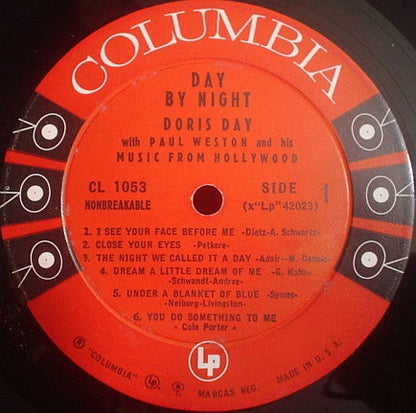 Doris Day With Paul Weston And His Music From Hollywood : Day By Night (LP, Album, Mono, RP, Ter)