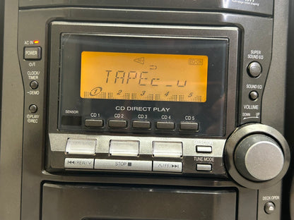 Panasonic SA-PM12 CD Stereo System * 5 Disc Changer * Radio * Cassette * Speakers