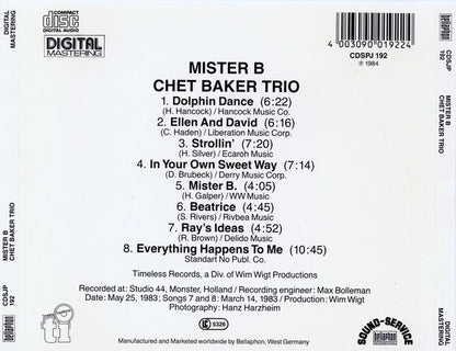 Chet Baker Trio : Mr. B. (CD, Album, RE)