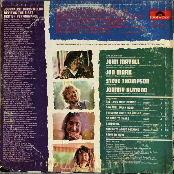 John Mayall : The Turning Point (LP, Album, Scr)