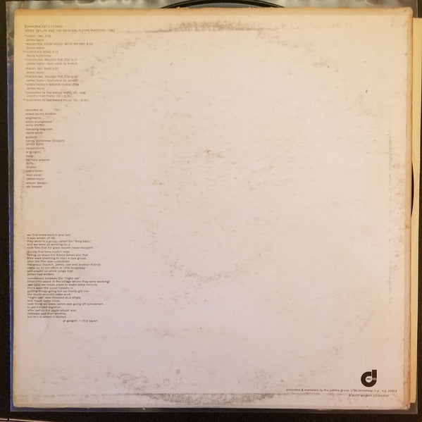 James Taylor (2) And The Original Flying Machine* : 1967 (LP, Album, Ind)