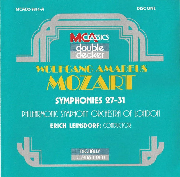 Wolfgang Amadeus Mozart – Philharmonic Symphony Orchestra Of London*, Erich Leinsdorf : Symphonies 27-31 | Symphonies 32-35 (2xCD, Comp, Mono, RE, RM)