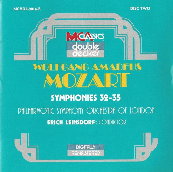 Wolfgang Amadeus Mozart – Philharmonic Symphony Orchestra Of London*, Erich Leinsdorf : Symphonies 27-31 | Symphonies 32-35 (2xCD, Comp, Mono, RE, RM)